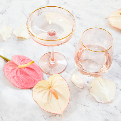 Cristina Re - Tumbler Glasses Rose Crystal Set of 2