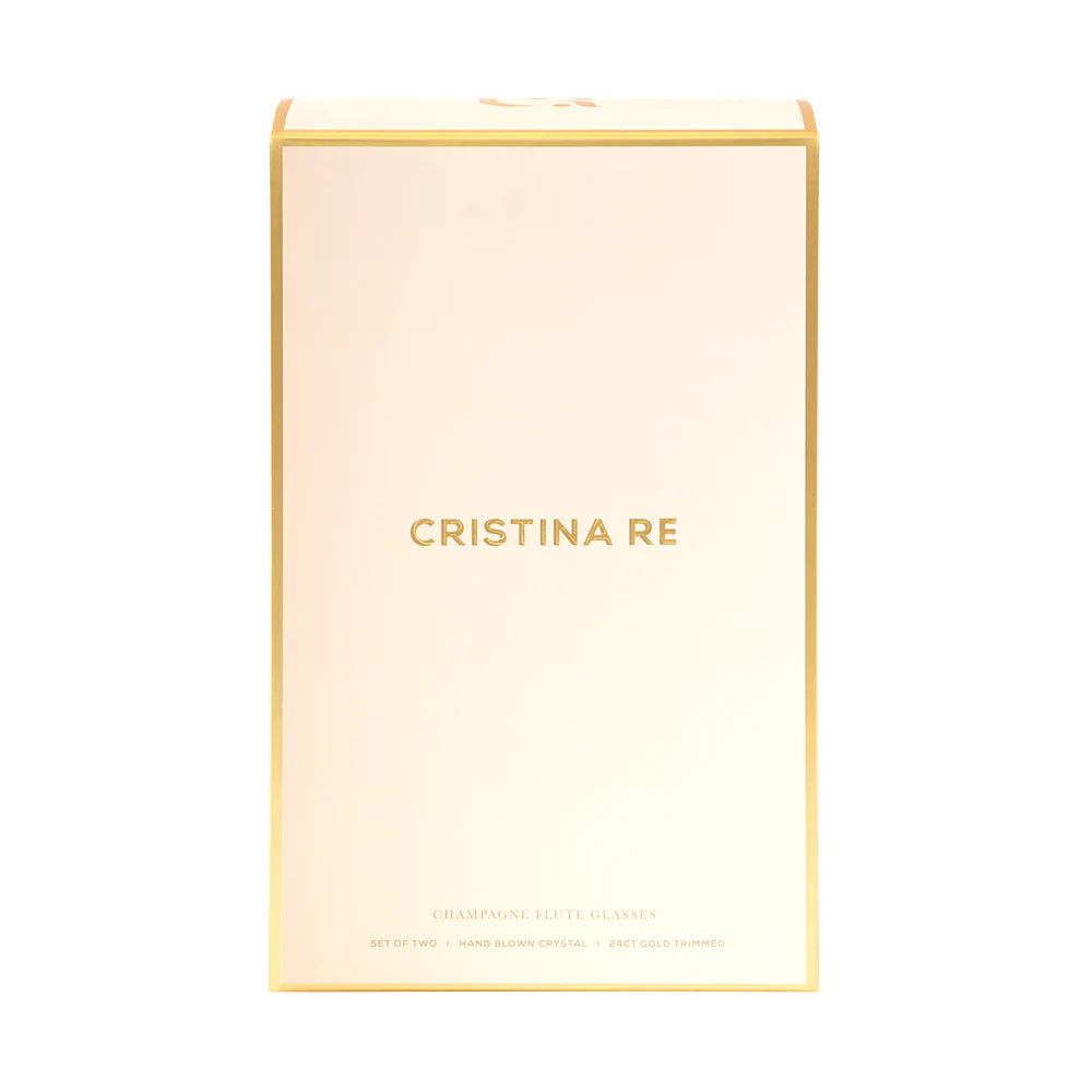 Cristina Re - Champagne Flute Rose Crystal Set of 2