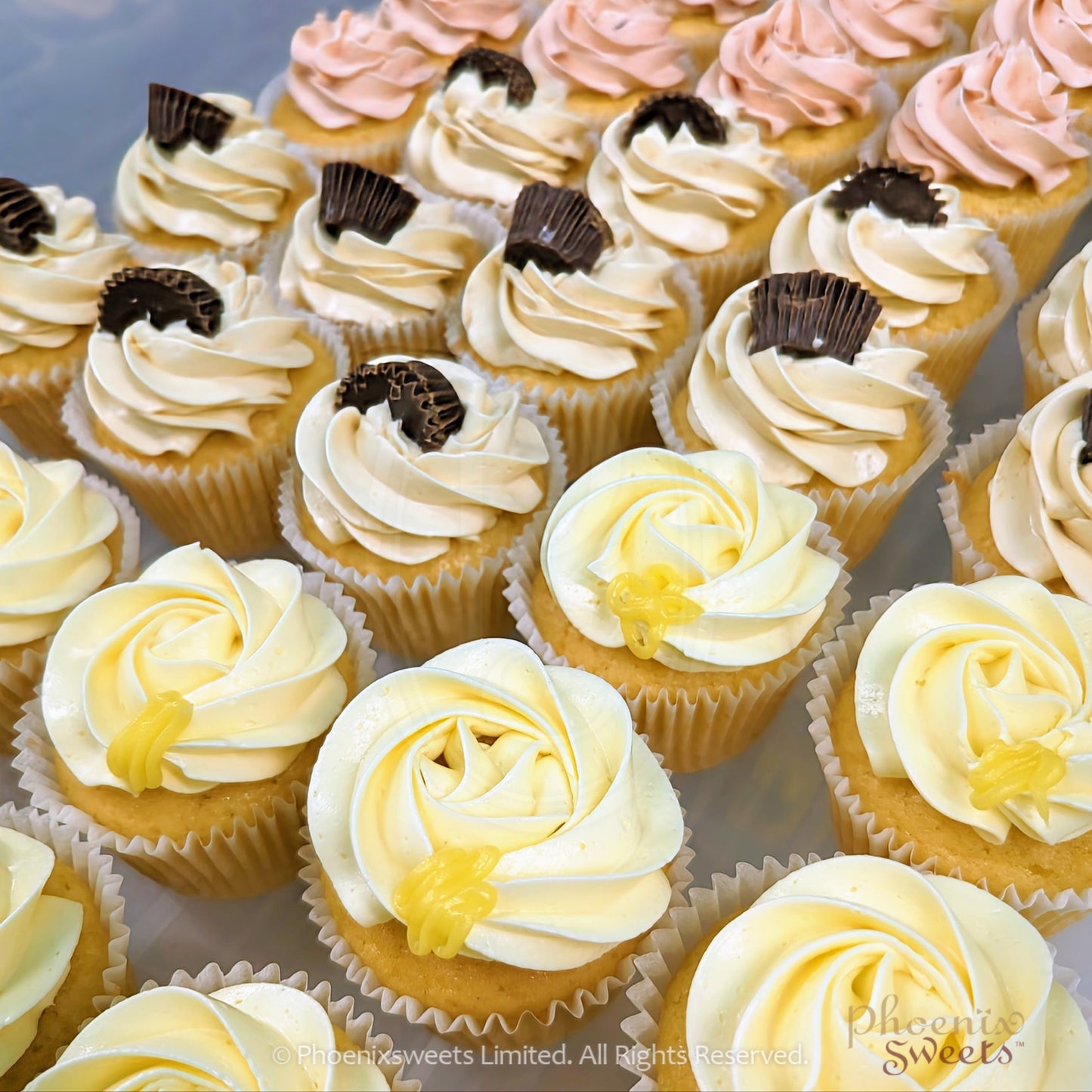 Gourmet Cupcake - Random Flavours (24pc Set) with Free Paper Cupcake Tower